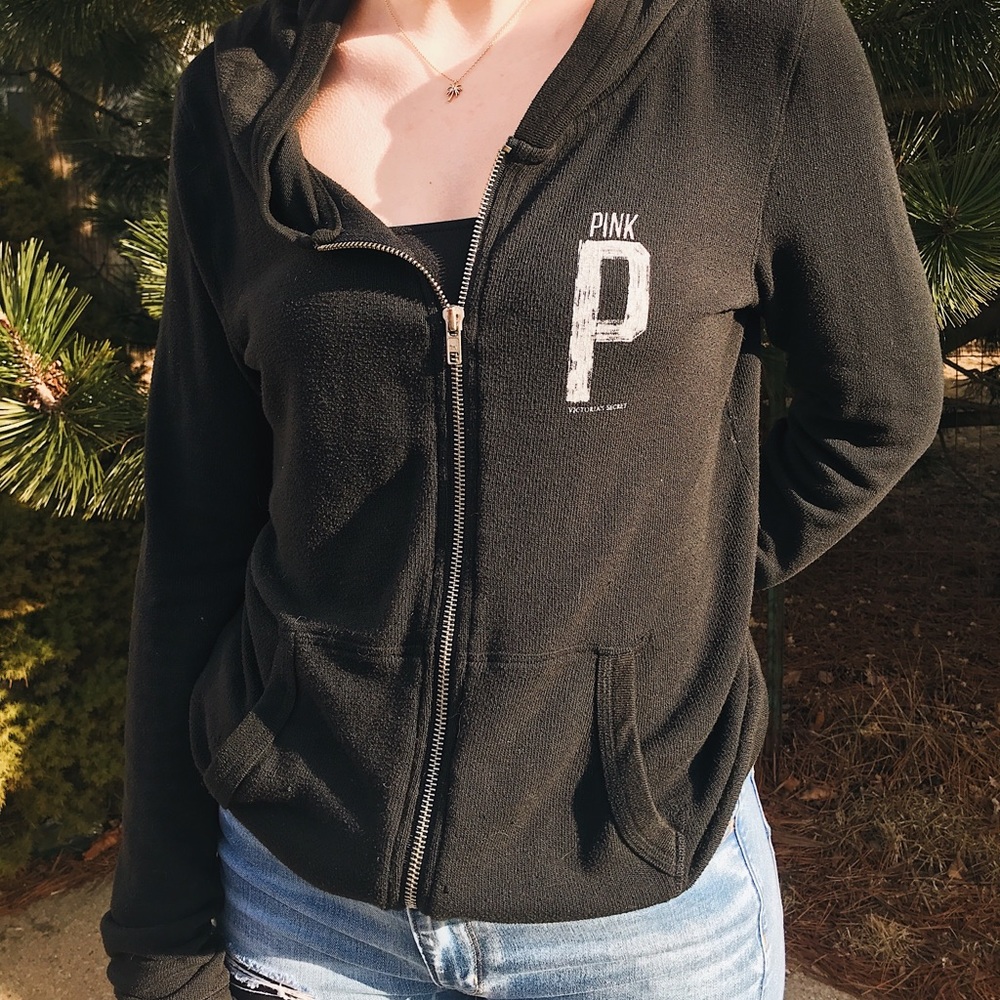Pink zip up hoodie